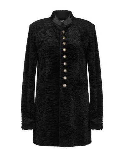 Shop Saint Laurent Coat In Black