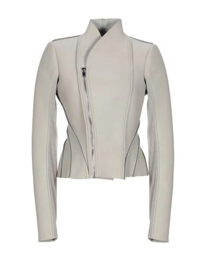 Shop Rick Owens Biker Jacket In Light Grey