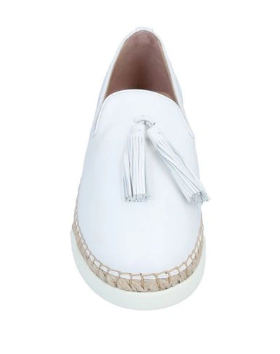Shop Tod's Woman Loafers White Size 7.5 Soft Leather