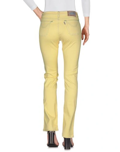 Shop Jeckerson Denim Pants In Light Yellow