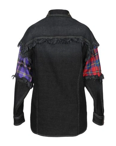 Shop Versace Denim Shirts In Black