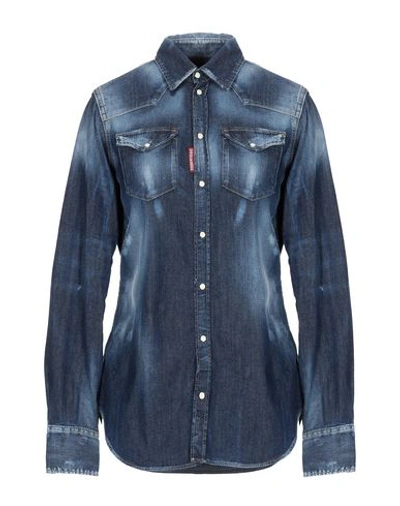 Shop Dsquared2 Denim Shirts In Blue