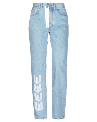 Shop Off-white Denim Pants In Blue