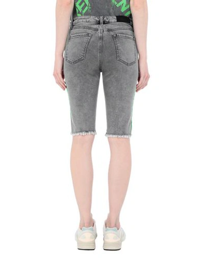 Represent Cotton Blend Denim Riding Shorts In Grey