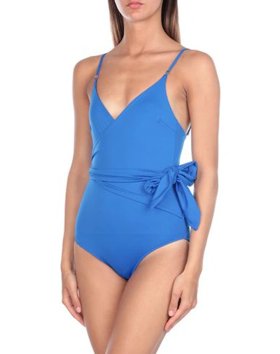 Shop Stella Mccartney One-piece Swimsuits In Bright Blue