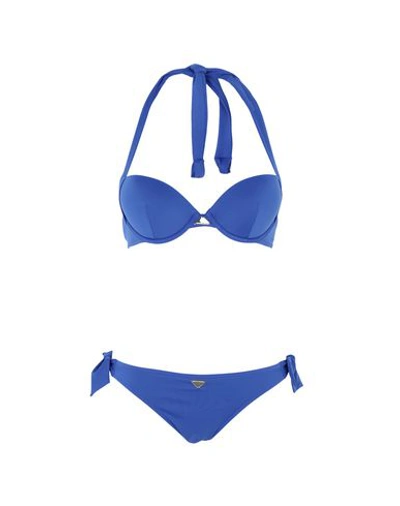 Shop Emporio Armani Bikini Multifunction Push & Br Woman Bikini Blue Size Xs Polyester, Elastane