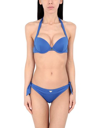 Shop Emporio Armani Bikini Multifunction Push & Br Woman Bikini Blue Size Xs Polyester, Elastane