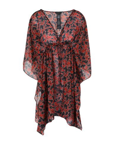 Shop Emporio Armani Poncho Woman Cover-up Red Size M Polyester