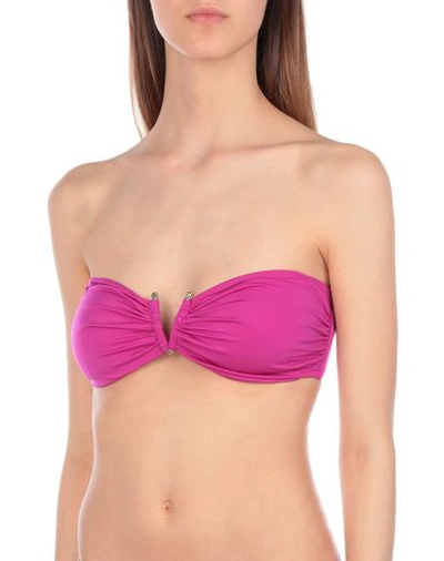 Shop Versace Bikini Tops In Purple