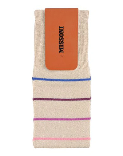 Shop Missoni Socks & Tights In Beige