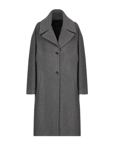 Shop Atos Lombardini Coat In Grey