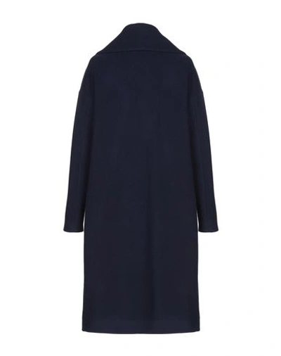 Shop Atos Lombardini Coats In Dark Blue