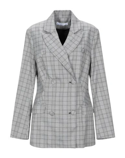 Shop Glamorous Woman Suit Jacket Grey Size 10 Cotton