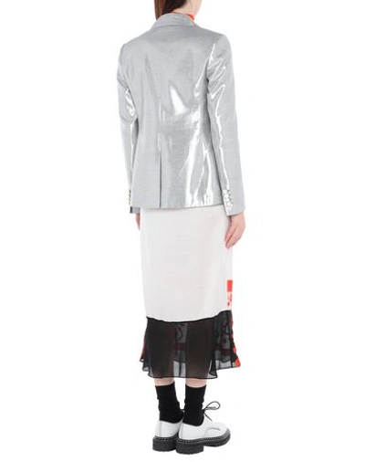 Shop Diane Von Furstenberg Woman Suit Jacket Silver Size 6 Viscose, Polyester