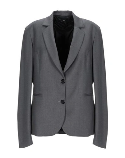 Shop Hanita Woman Blazer Grey Size 12 Polyester, Elastane