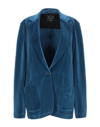 Shop T-jacket By Tonello Suit Jackets In Slate Blue