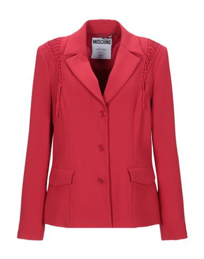 Shop Moschino Suit Jackets In Red