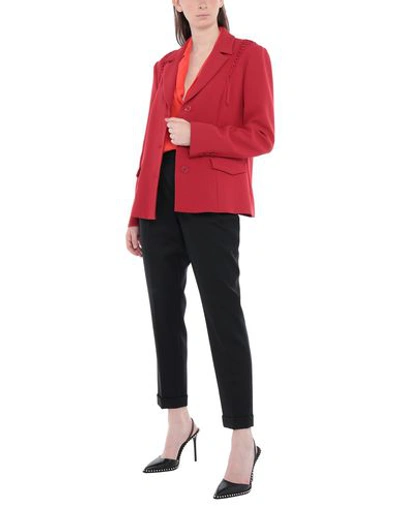 Shop Moschino Suit Jackets In Red