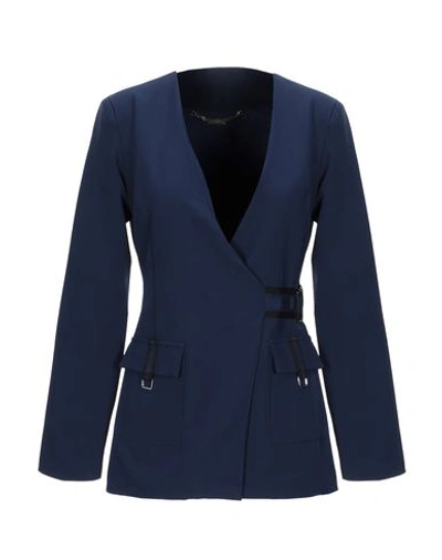 Shop Mangano Suit Jackets In Dark Blue