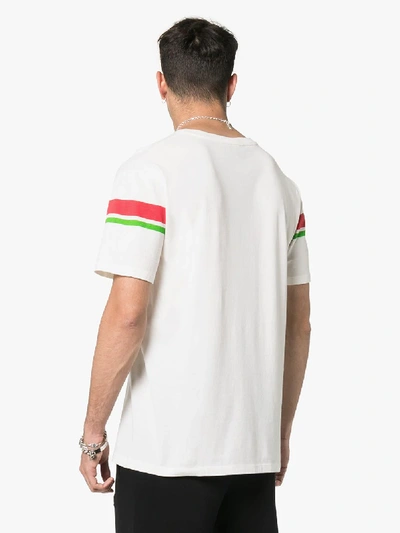 Shop Gucci Gg Band Print Cotton T-shirt In White