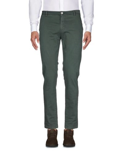Shop Aglini Man Pants Dark Green Size 30 Cotton, Elastane