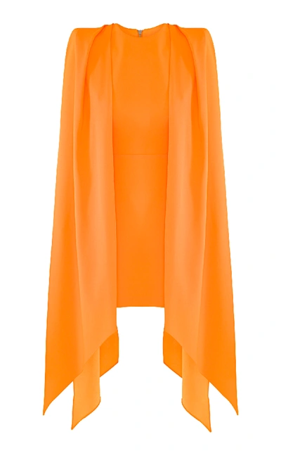 Shop Alex Perry Women's Tucker Cape-effect Crepe Mini Dress In Orange