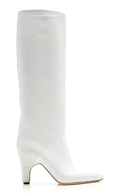 Shop Gabriela Hearst Rimbaud Leather Boots In White