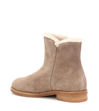 Shop See By Chloé Louise Flat Suede Ankle Boots In Brown