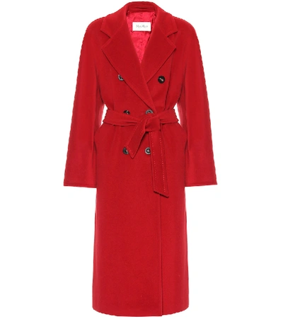 Shop Max Mara Madame Wool And Cashmere Coat In Red