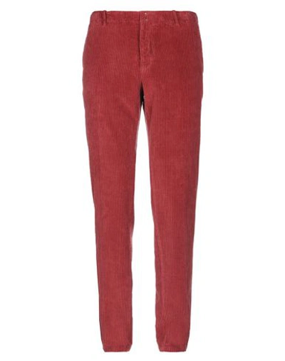 Shop Incotex Man Pants Brick Red Size 38 Cotton, Elastane