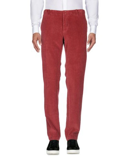 Shop Incotex Man Pants Brick Red Size 38 Cotton, Elastane