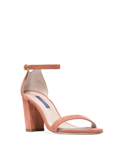 Shop Stuart Weitzman The Nearlynude Sandal In Desert Rose Suede