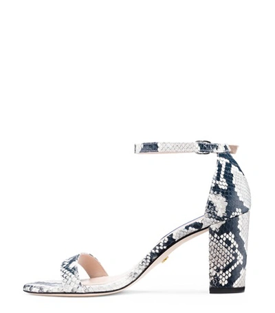 Shop Stuart Weitzman Nearlynude In Black And White Python Printed Leather