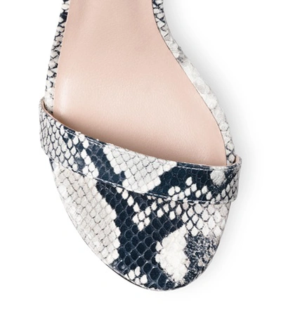 Shop Stuart Weitzman Nearlynude In Black And White Python Printed Leather