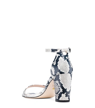 Shop Stuart Weitzman Nearlynude In Black And White Python Printed Leather