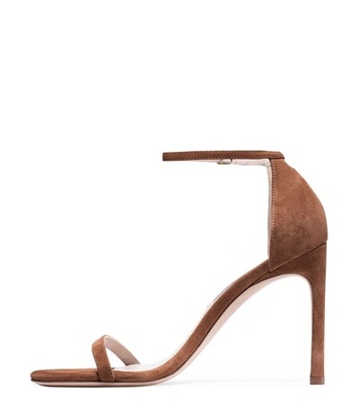 Shop Stuart Weitzman The Nudistsong Sandal In Basket Brown Suede