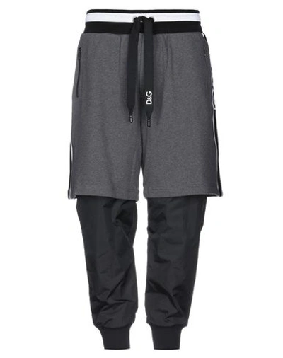 Shop Dolce & Gabbana Man Pants Lead Size 38 Cotton, Polyamide, Elastane In Grey