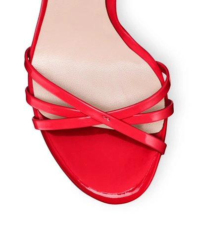 Shop Stuart Weitzman The Starla 105 Sandal In Followme Red Patent Leather