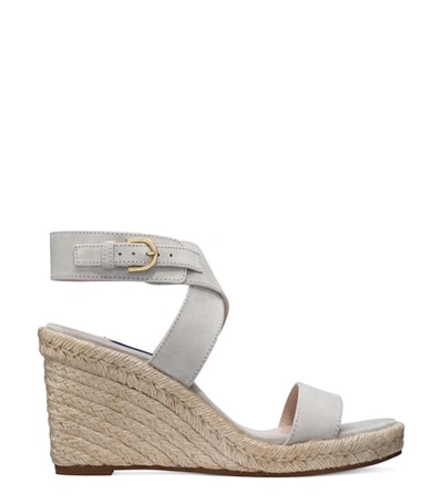 Shop Stuart Weitzman The Lexia Wedge In Seal Light Taupe Suede