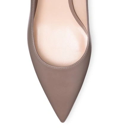 Shop Stuart Weitzman Cindy 45 In Taupe Leather