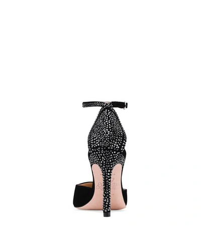 Shop Stuart Weitzman The Enchant 95 In Black Suede And Crystal