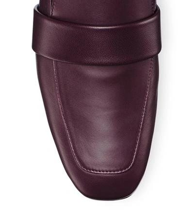 Shop Stuart Weitzman The Wylie Pyramid Flat In Cabernet Nappa Leather
