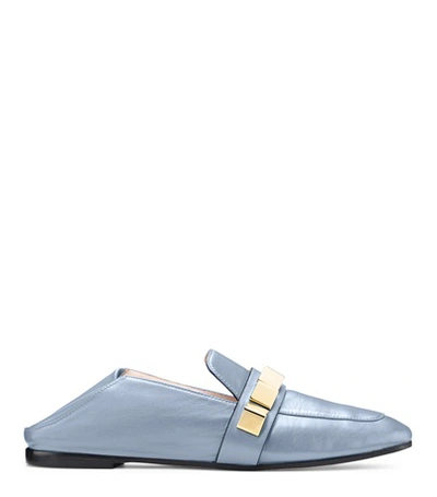 Shop Stuart Weitzman The Wylie Pyramid In Dovetail Blue Gray Nappa Leather