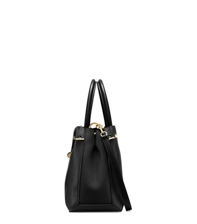 Shop Stuart Weitzman The Marielle Large Satchel In Black Caviar Leather