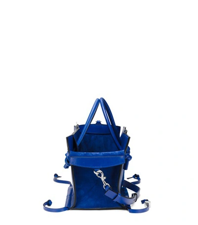 Shop Stuart Weitzman The 5050 Shopping Tote Medium In Blue Violet Leather Combo