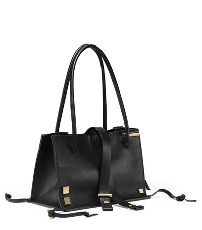 Shop Stuart Weitzman The Shopping Tote Medium In Black Leather