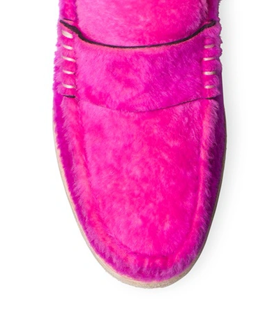 Shop Stuart Weitzman The Bromley In Flamingo Pink Shearling