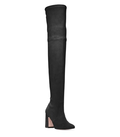 Shop Stuart Weitzman Kirstie 90 In Black Stretch Suede