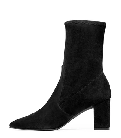 Shop Stuart Weitzman Landry 75 In Black Stretch Suede