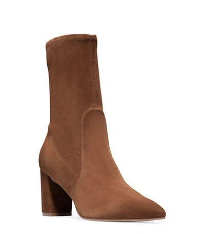 Shop Stuart Weitzman Landry 75 In Basket Brown Stretch Suede